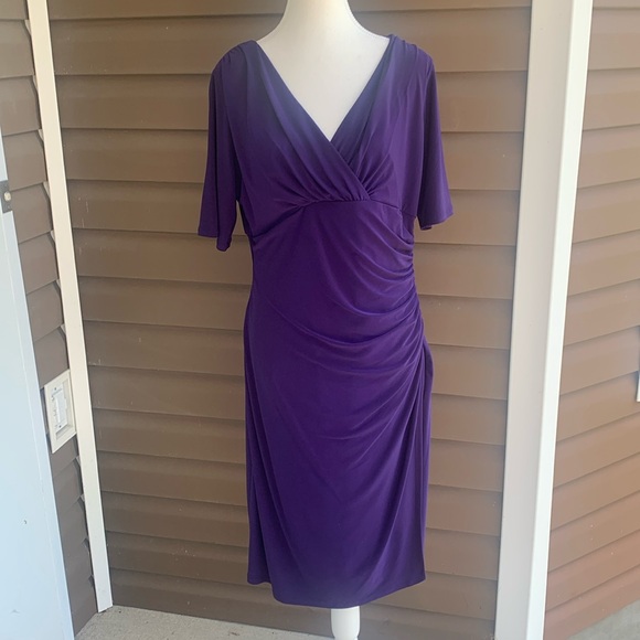 Evan Picone  faux wrap dress - Picture 1 of 11